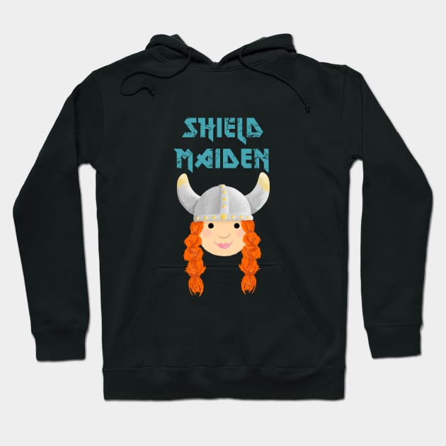 Cute Viking Shield Maiden Hoodie by VicEllisArt